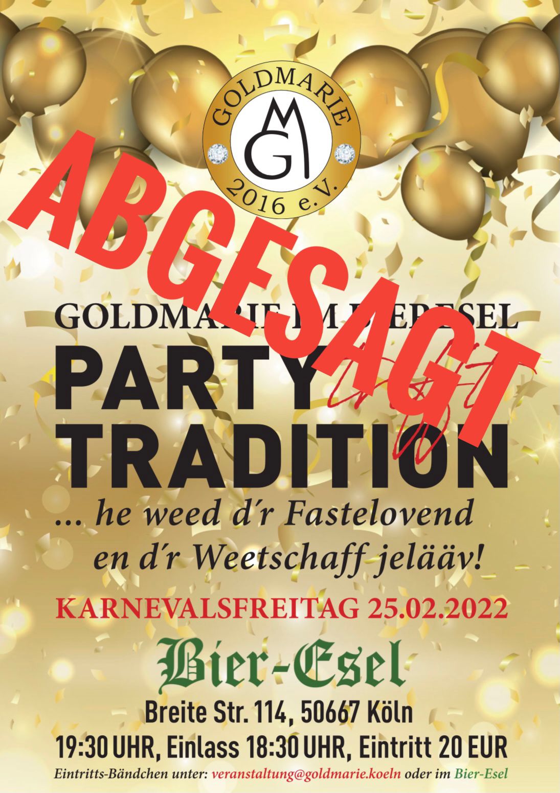 party abgesagt